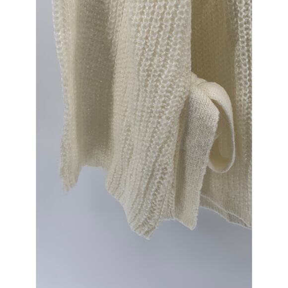 PROJECT NAADAM Women's Off-White Knit Scoop-Neck Long Sleeve Bow Sweater SZ L - Picture 8 of 10